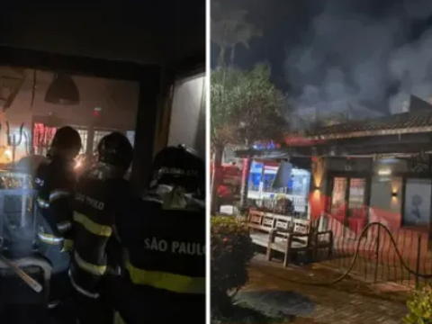 INCÊNDIO NA MADRUGADA EM RESTAURANTE NO CENTRO DE UBATUBA 